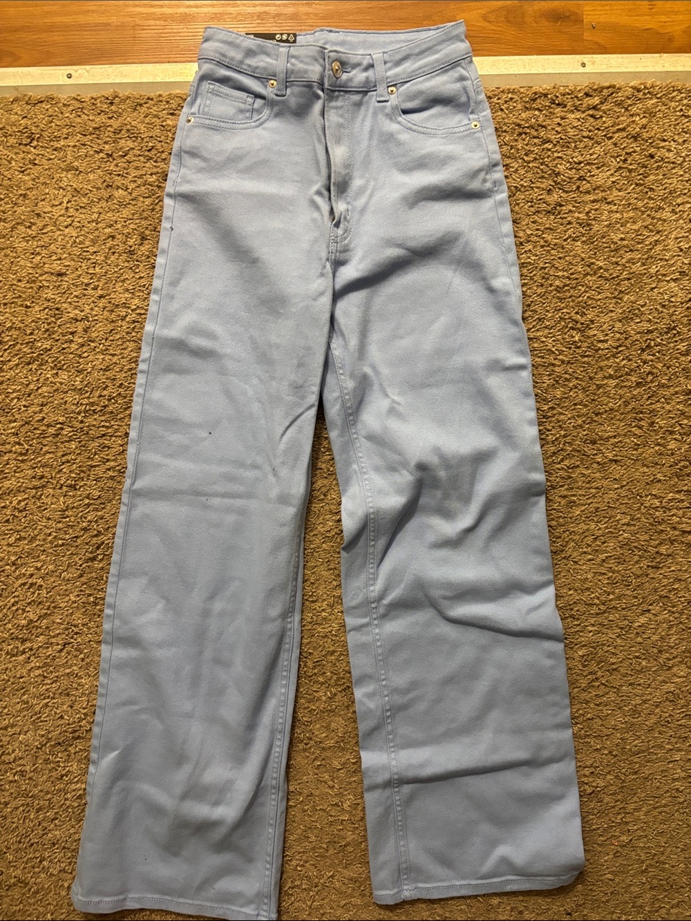 DIVIDED H&M NWT Womans 4 Wide Leg High Waisted Light Blue Straight-Leg Pants